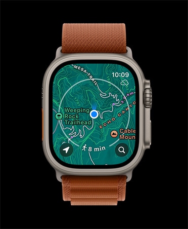 Apple Watch Ultra 3, prirodna boja, kućište od titanija, izvanmrežna karta, nadolazeće upute, remen, terakota narukvica Alpine