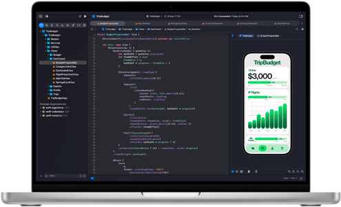 Xcode vist på en MacBook Pro