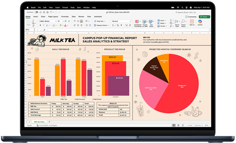 Microsoft Excel vist på en MacBook Pro